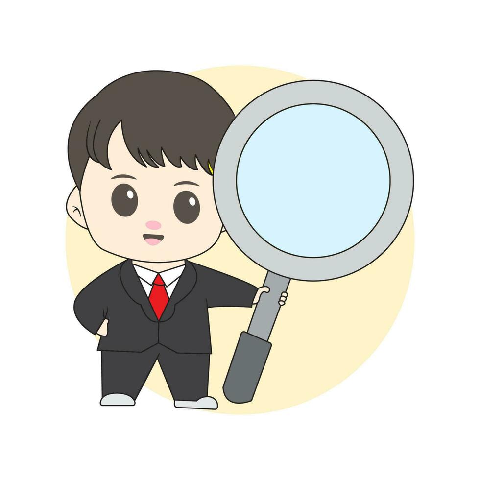 chibi boy business mascot for logo vector