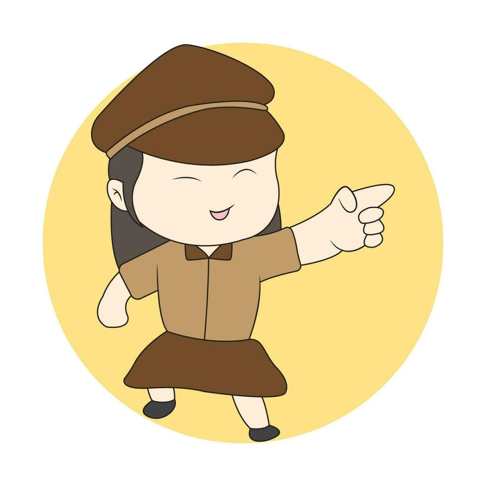 chibi girl scout for logo vector