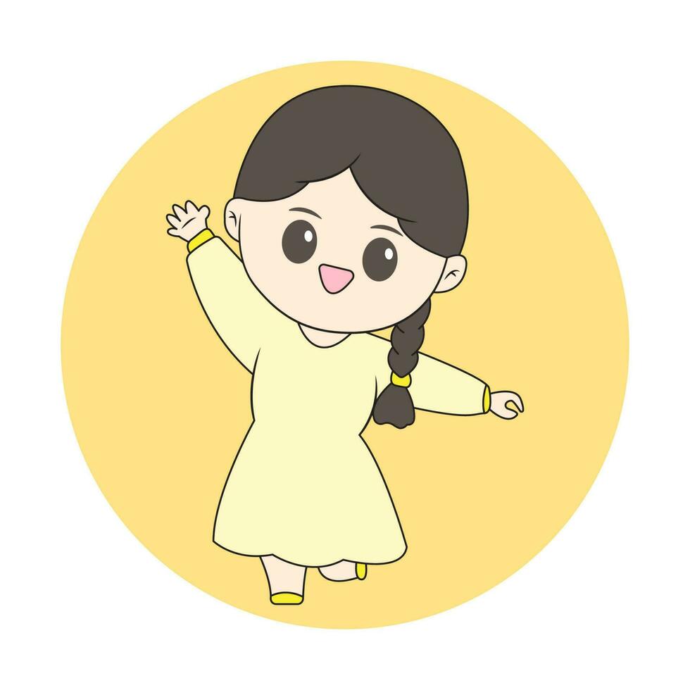 chibi girl business mascot for logo vector