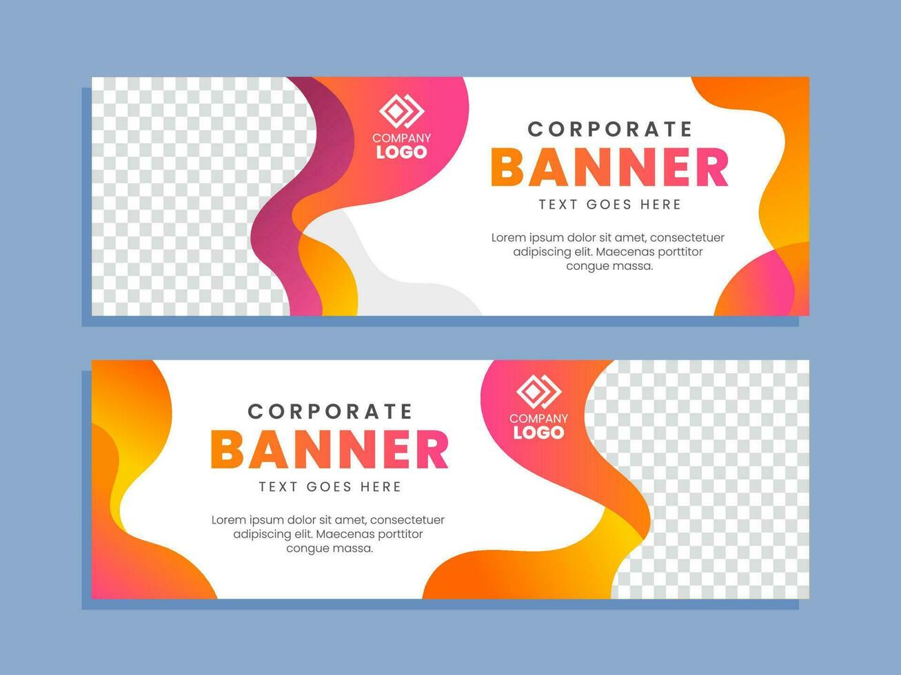 Corporate business banner template with gradient orange background vector