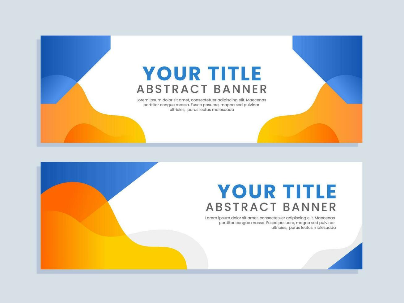 Abstract business banner template with blue and orange background vector