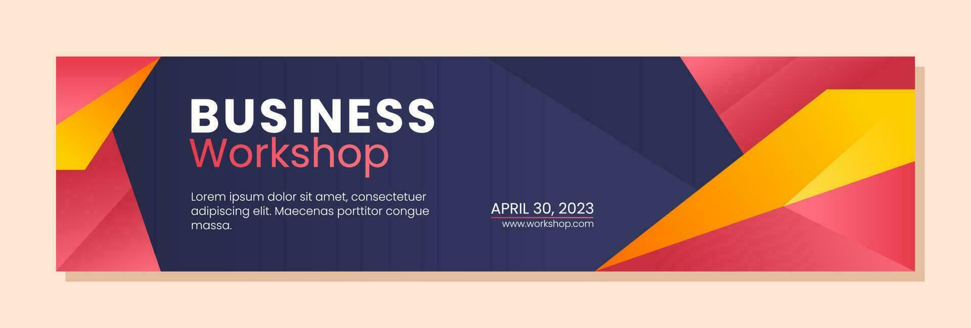 Business workshop banner template vector
