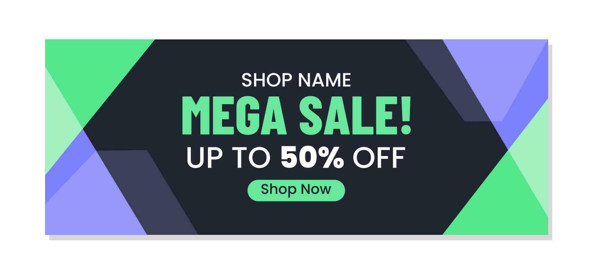 Shopping sale horizontal banner template flat design vector