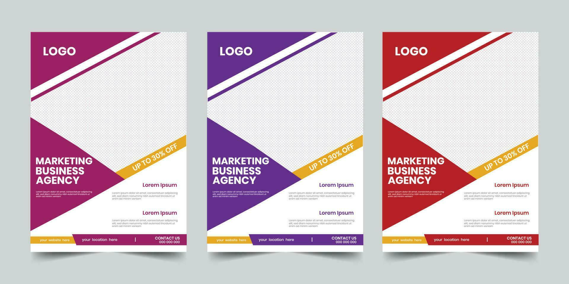 Real marketing business idea vertical one sided annual layout design vector