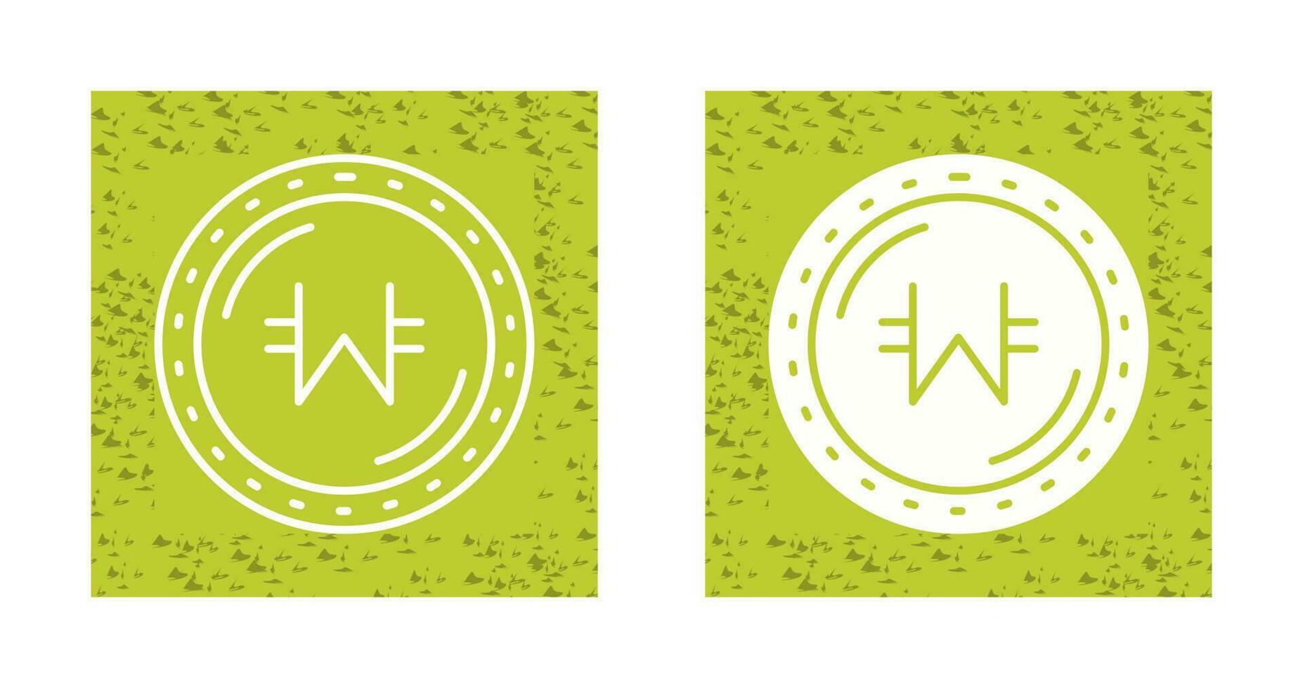 Won Currency Vector Icon