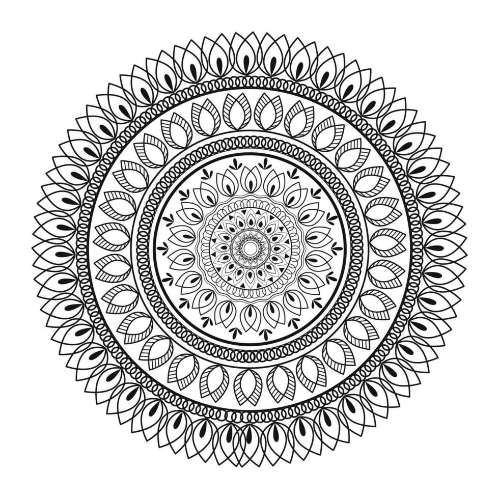 Geometric Mandala Pattern Design in Line Art. vector