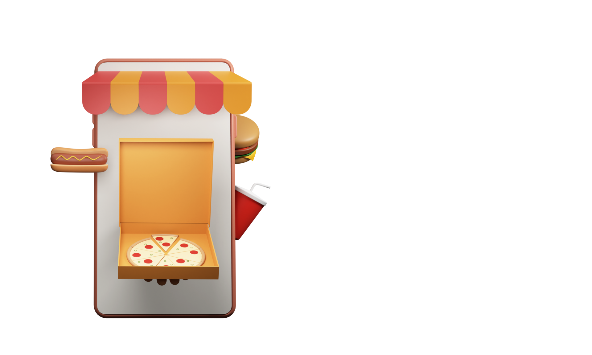 3D Render Of Online Fast Food Order Through Smartphone 23682720 PNG 3d-render-of-online-fast-food-order-through-smartphone-23682720-png