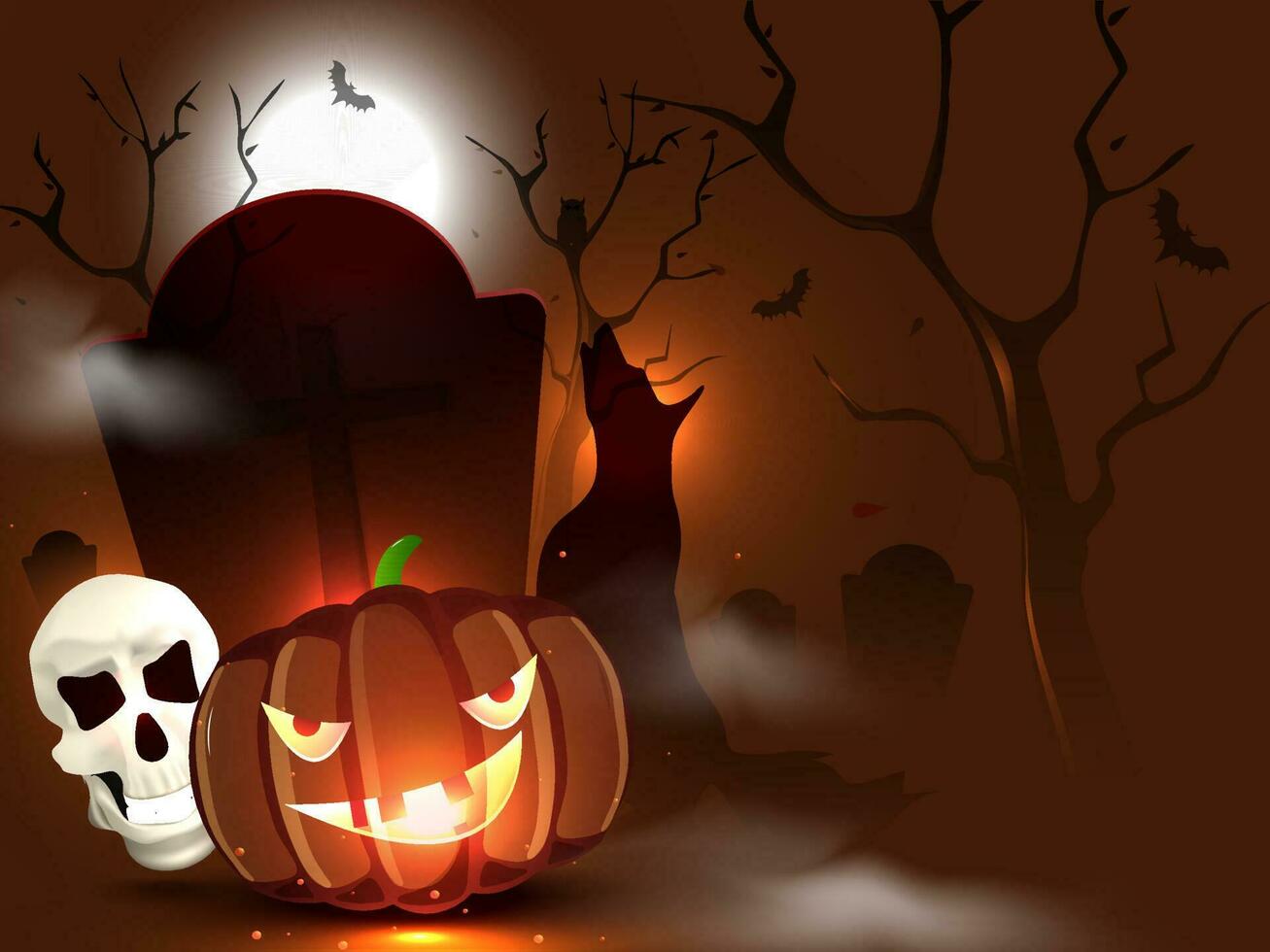 Halloween Night Background. vector