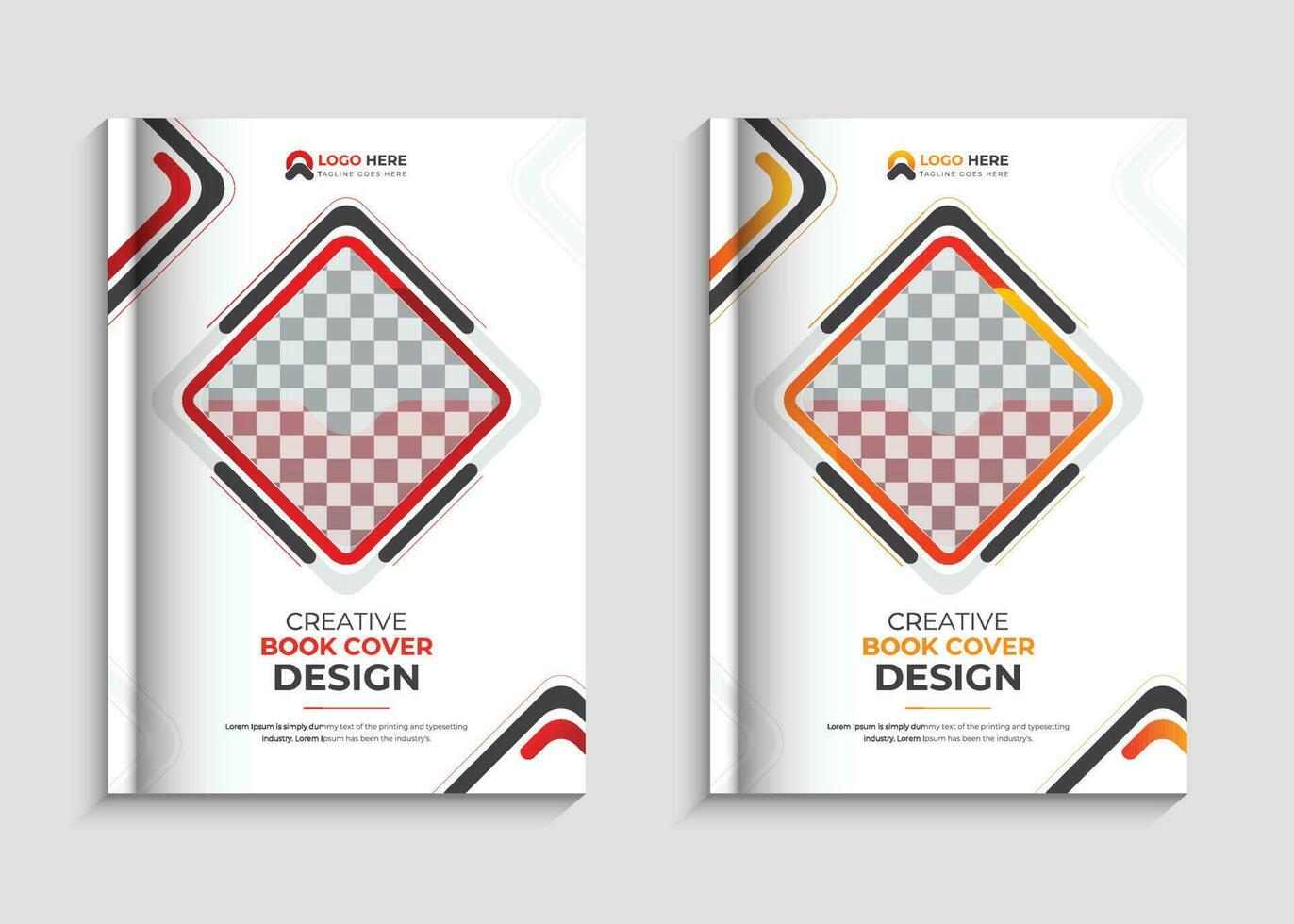 Creative book cover design with modern shape vector
