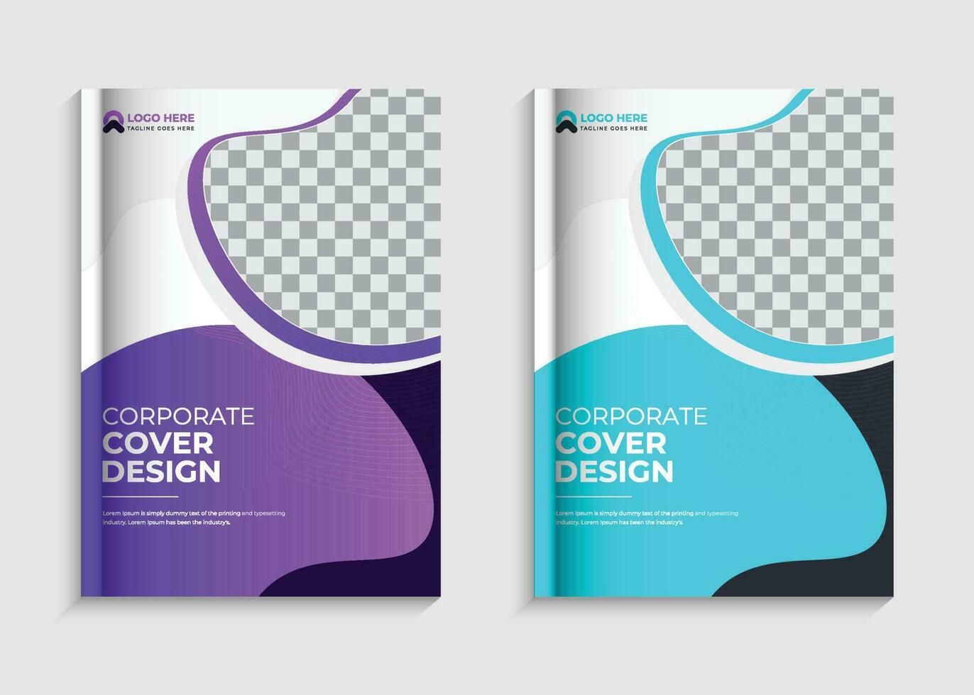 Modern corporate book cover design template set vector