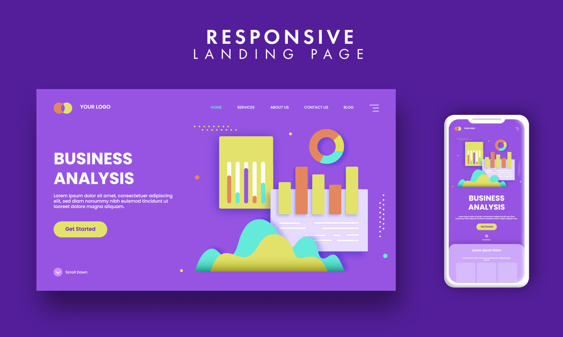 Responsive Landing Pages with Web and Mobile Presentation. 23682899 ...
