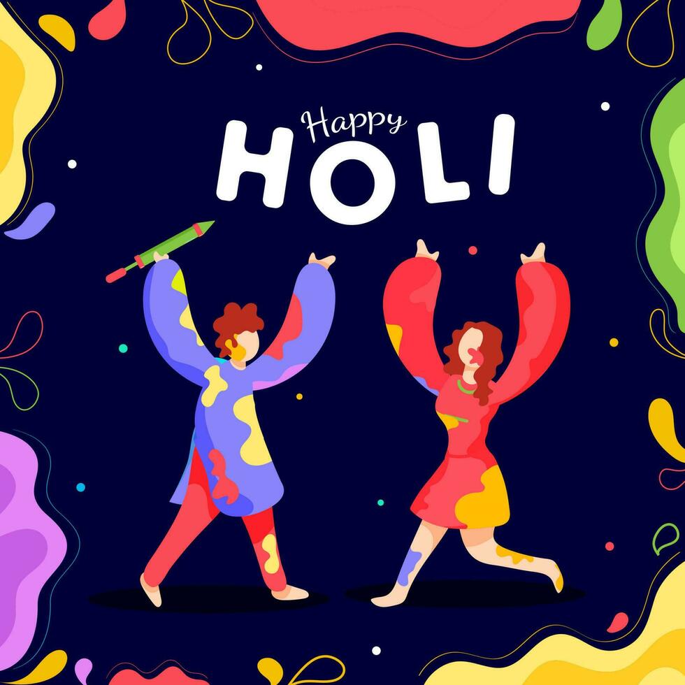 Happy Holi Celebration Background. vector