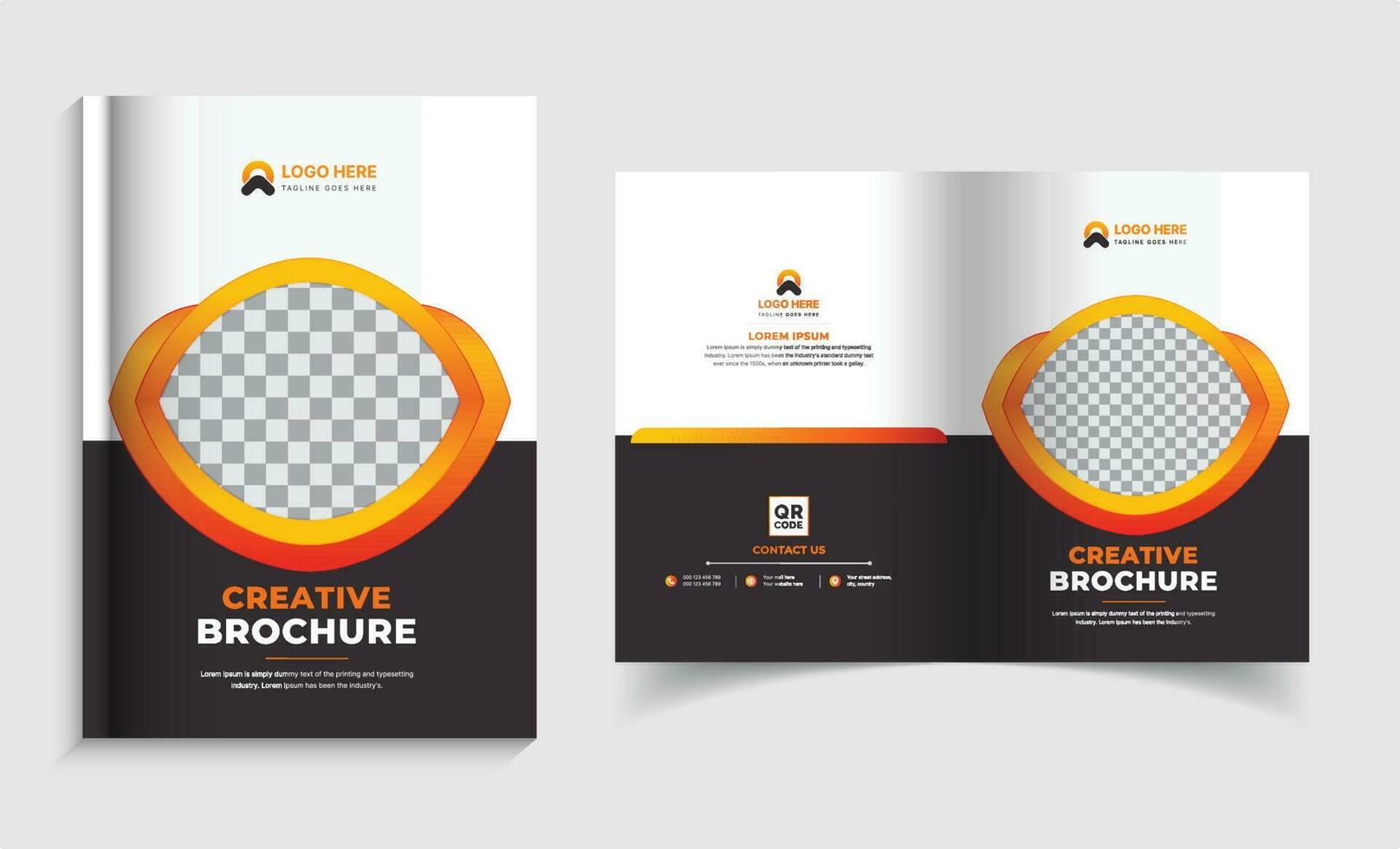 Creative brochure cover design with modern gradient vector