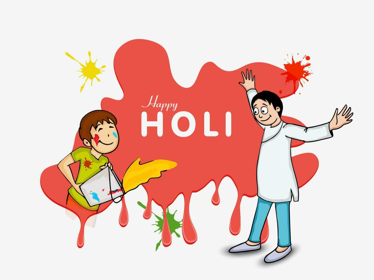 Festival of Colors, Happy Holi Concept. vector