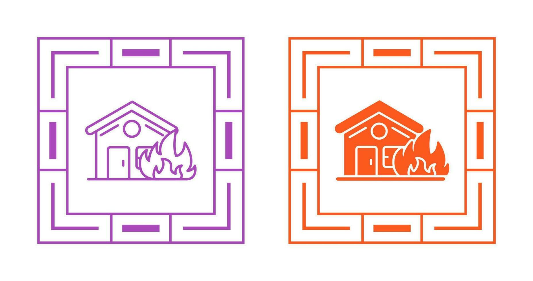 icono de vector de casa en llamas