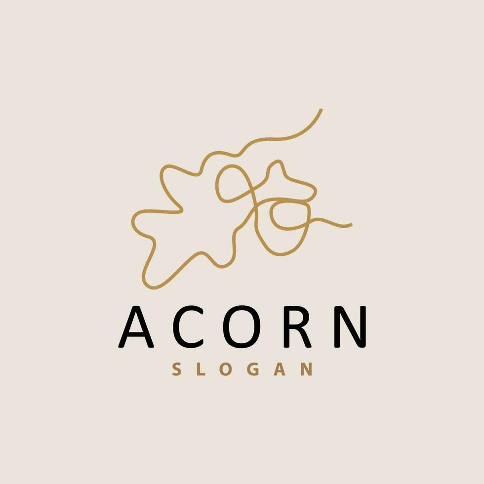 Acron Logo, Premium Design Simple Vintage Retro Style, Vector Oak Nuts Acorns, Icon Symbol Illustration Template