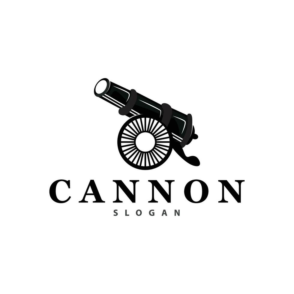 cañón logo, elegante sencillo diseño retro Clásico estilo, guerra artillería vector, ilustración símbolo icono vector