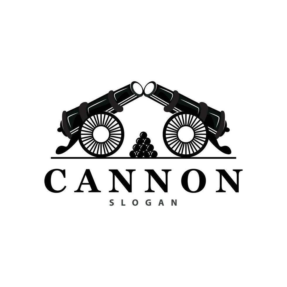 cañón logo, elegante sencillo diseño retro Clásico estilo, guerra artillería vector, ilustración símbolo icono vector