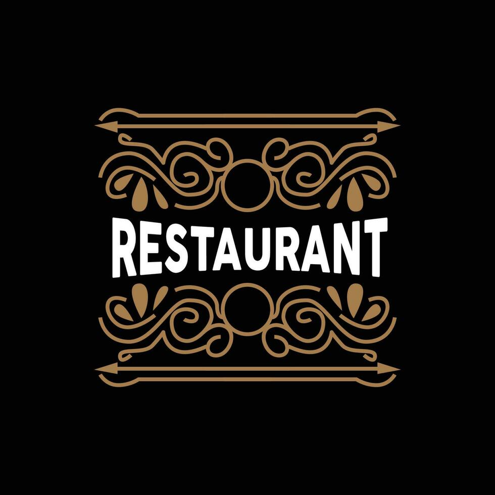 retro Clásico estilo ornamento diseño, logo retro restaurante tipografía emblema, vector línea sencillo elegante tenedor cuchara y cuchillo