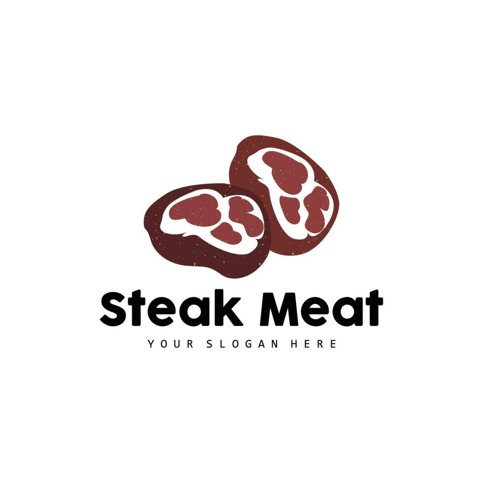 Steak Logo, Vintage Retro Rustic BBQ Grill Theme Design Style, Barbeque Fresh Meat Vector, Icon Symbol Illustration vector