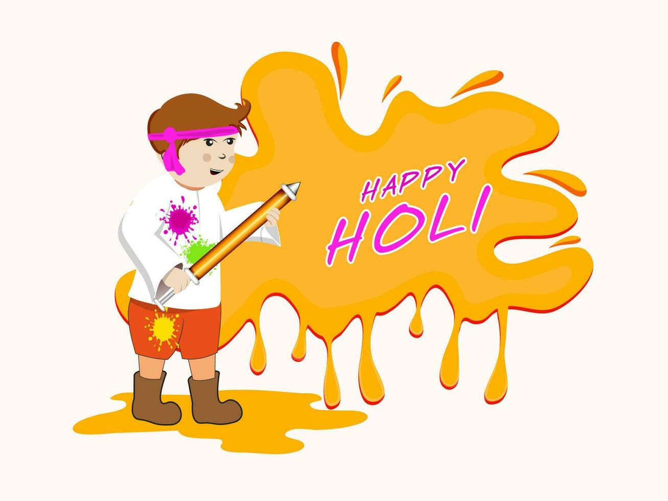 Indian Festival of Colors, Happy Holi Concept. vector