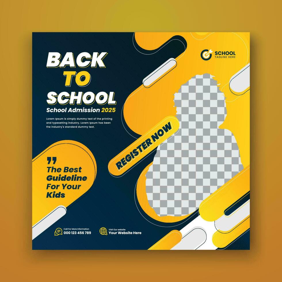 Modern back to school social media post banner template vector
