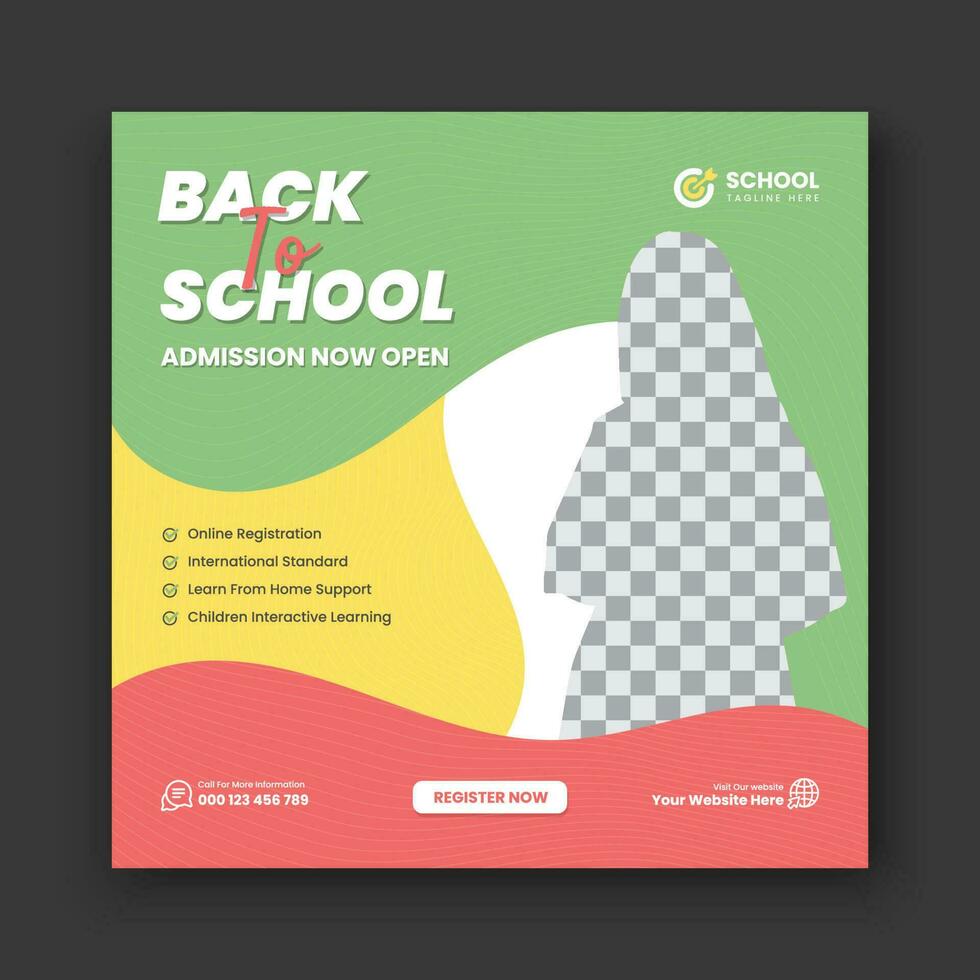 Back to school social media post and web banner template vector