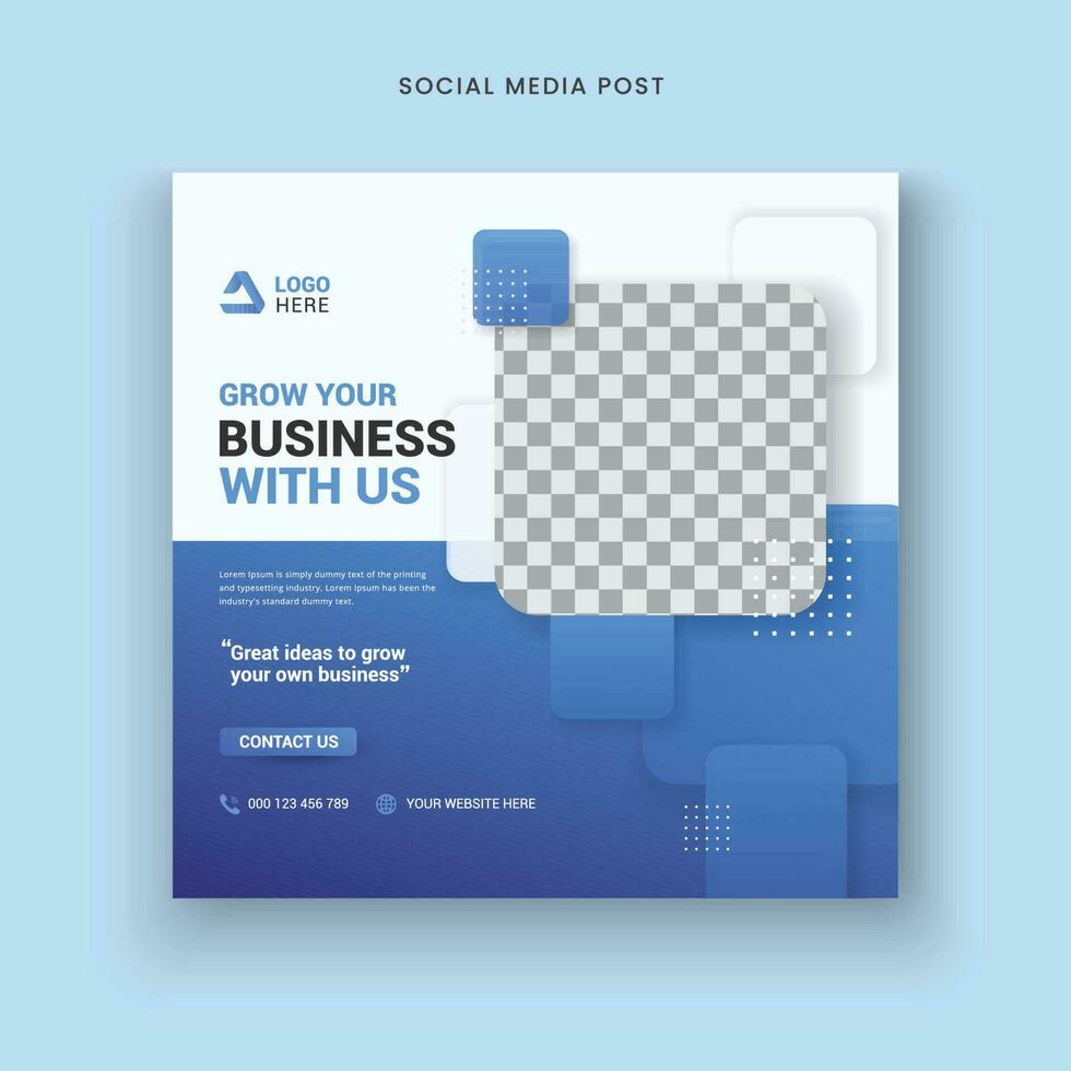 Business growth and corporate social media post template vector