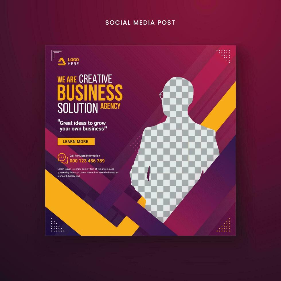 We are creative solution and corporate social media post template vector