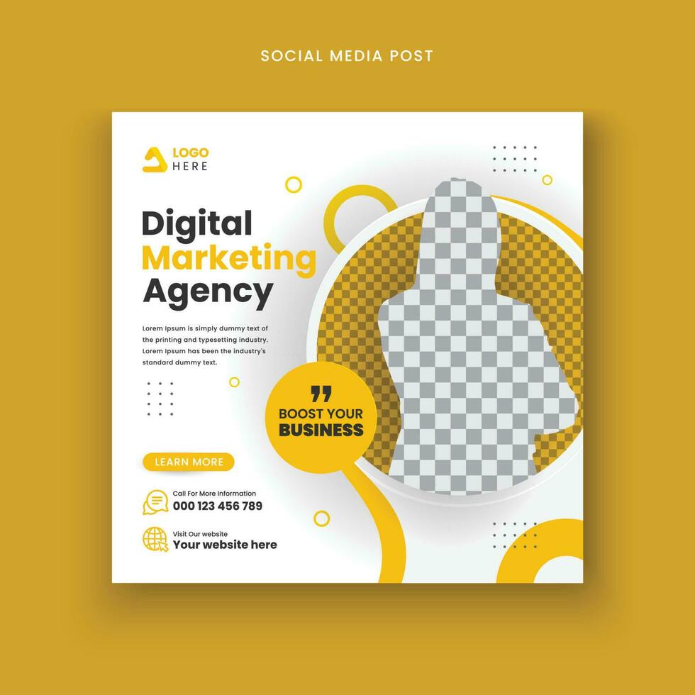 Digital marketing agency social media post template vector