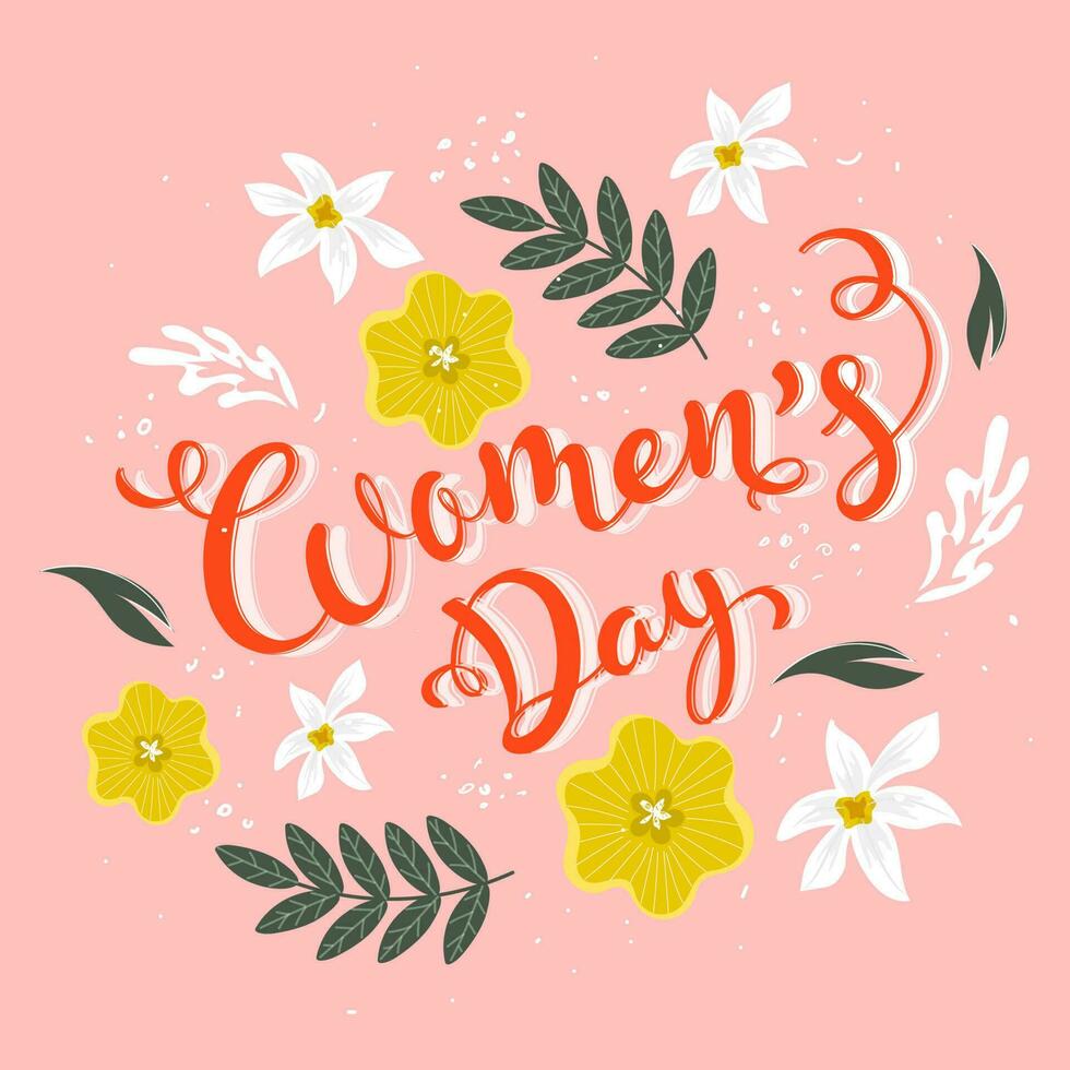 Happy Women's Day Celebration Design. vector