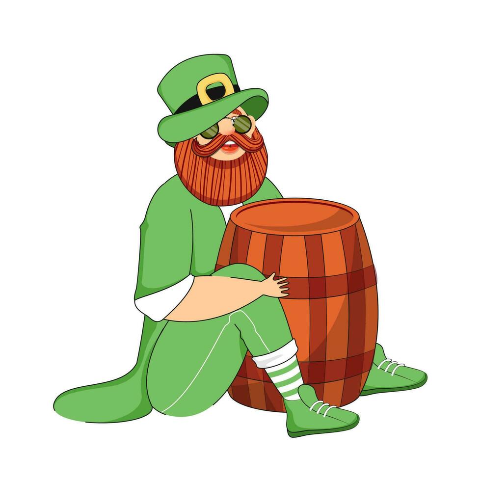 Leprechaun Man Character, Saint Patricks Day Concept. vector