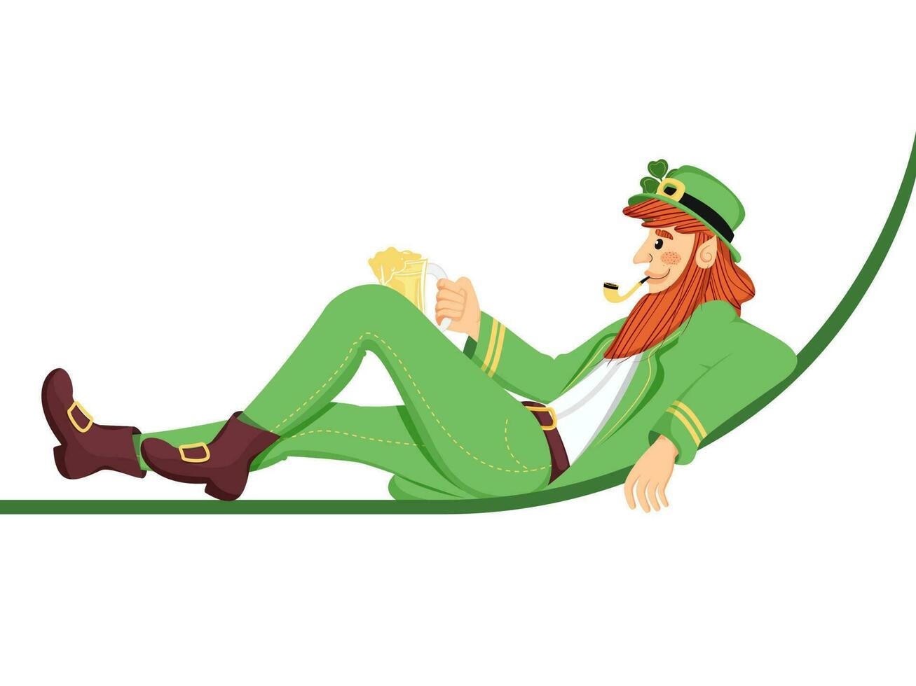 Leprechaun Man Character, Saint Patricks Day Concept. vector