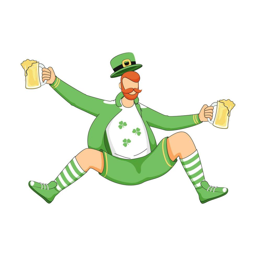 Leprechaun Man Character, Happy Saint Patricks Day Concept. vector