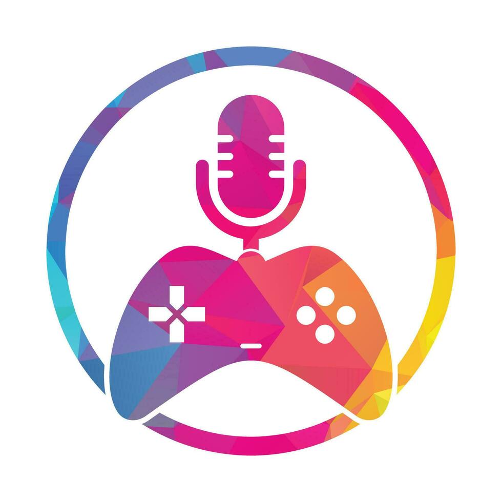 gamepad y podcast logo diseño modelo. vector