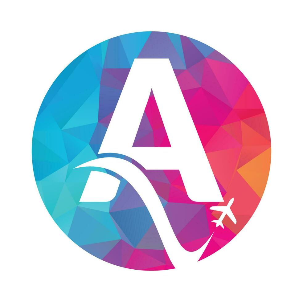 Letter A Air Travel Logo Design Template. A letter travel logo design icon vector. vector