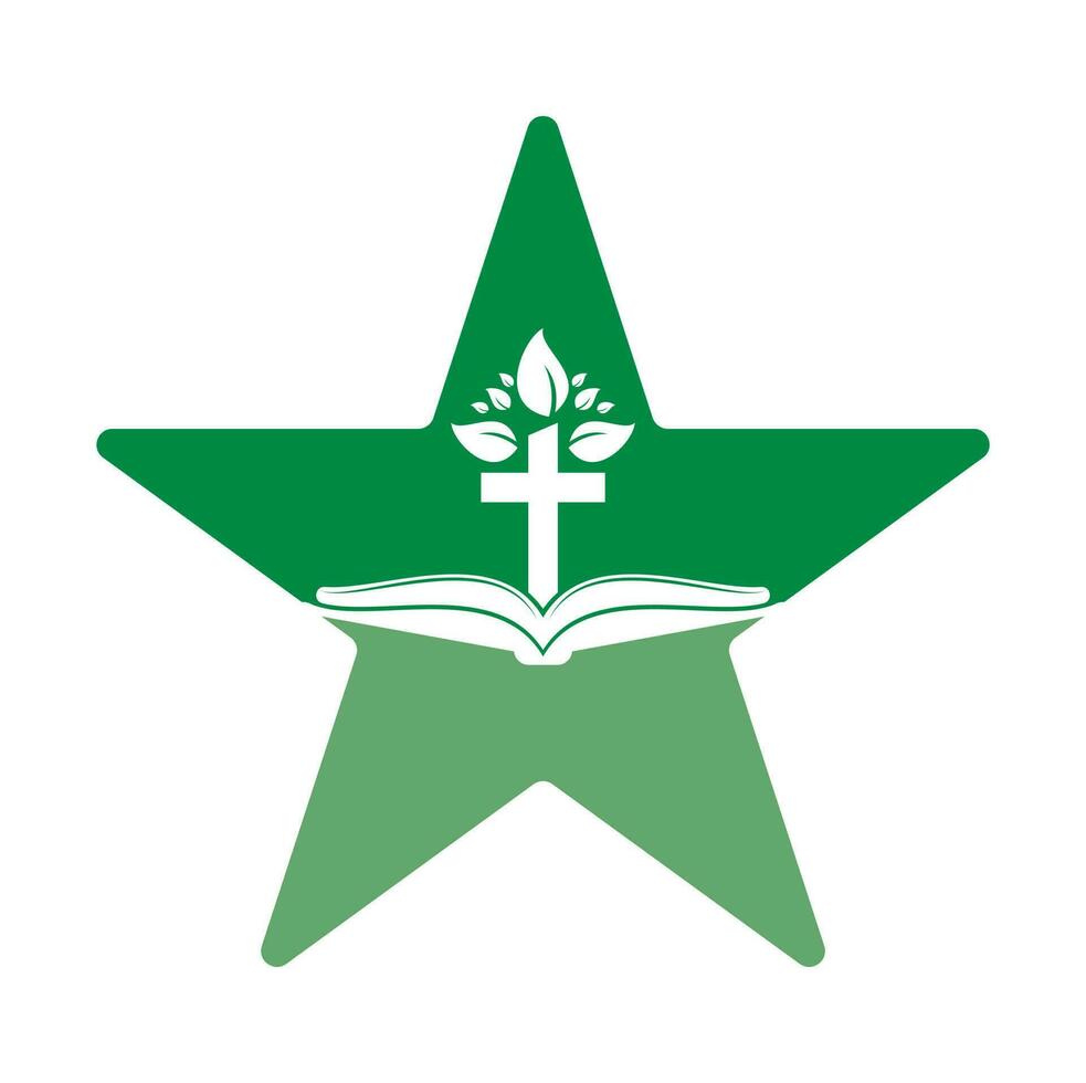 diseño del logotipo del árbol cruzado de la biblia. diseño de plantilla de vector de cruz de árbol de iglesia cristiana.