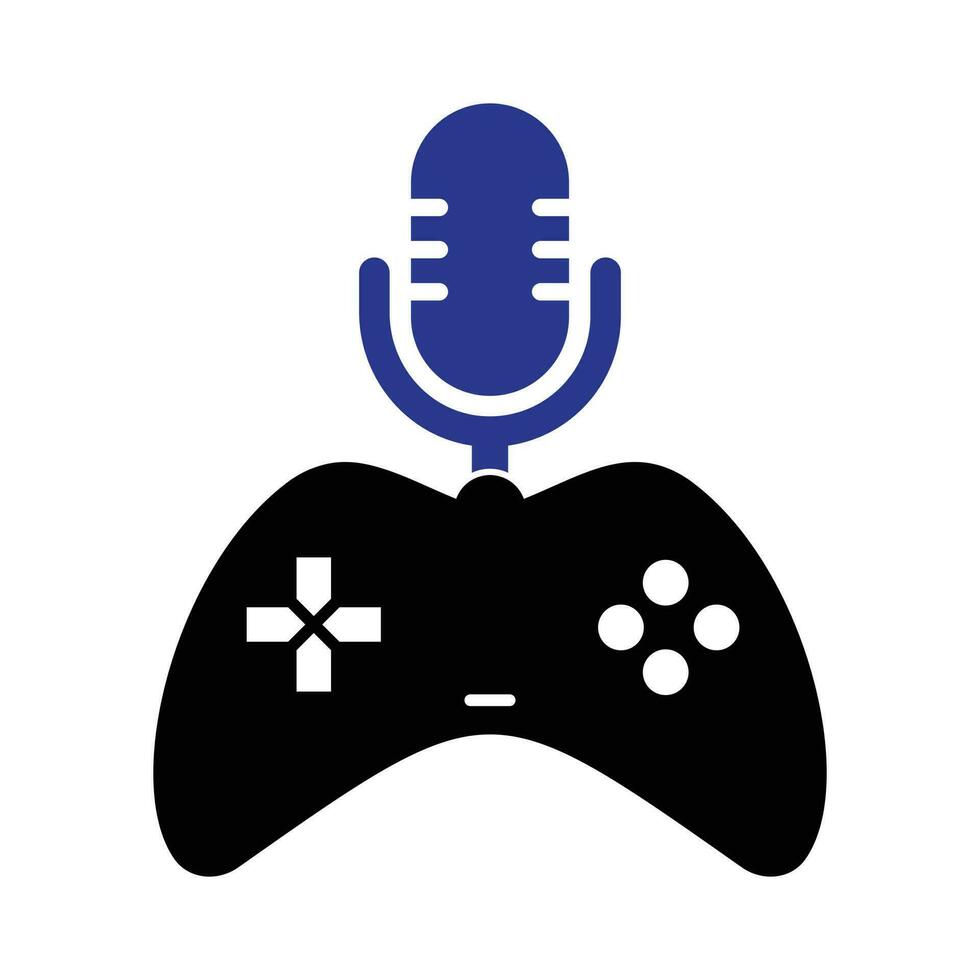 gamepad y podcast logo diseño modelo. vector