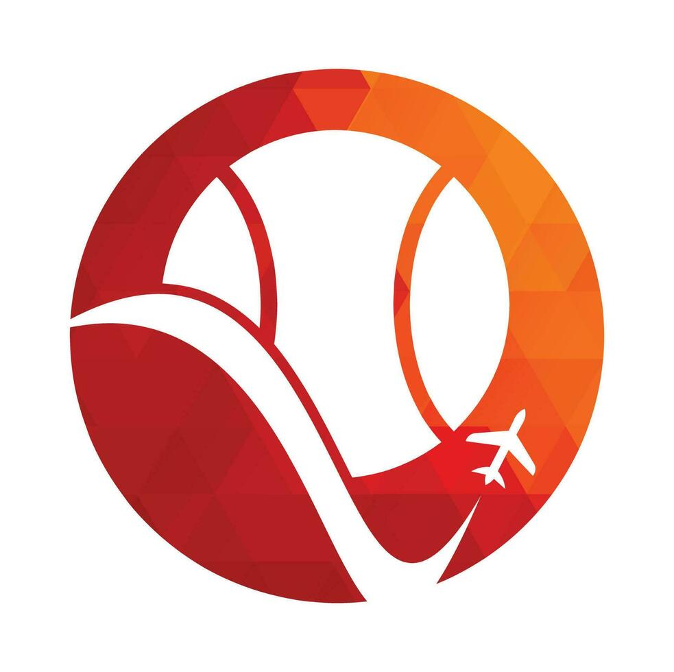 Tennis travel vector logo design template.