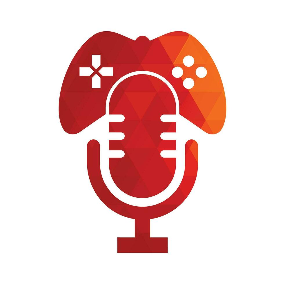 gamepad y podcast logo diseño modelo. vector