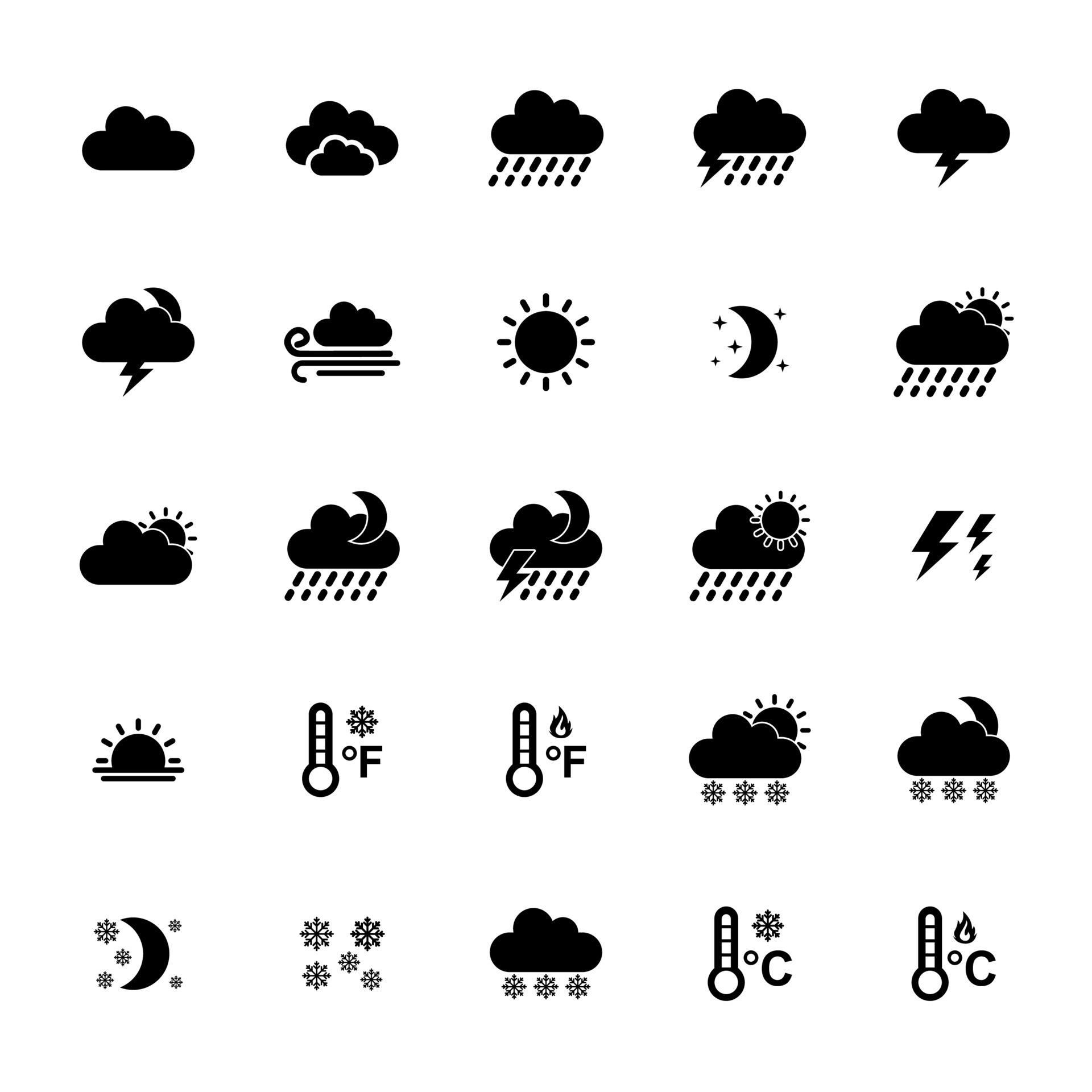 weather icon pack vector illustration. weather icon collection 23684125 ...