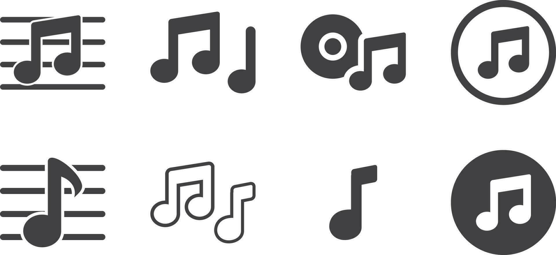 música Nota icono vector ilustración aislado en blanco antecedentes