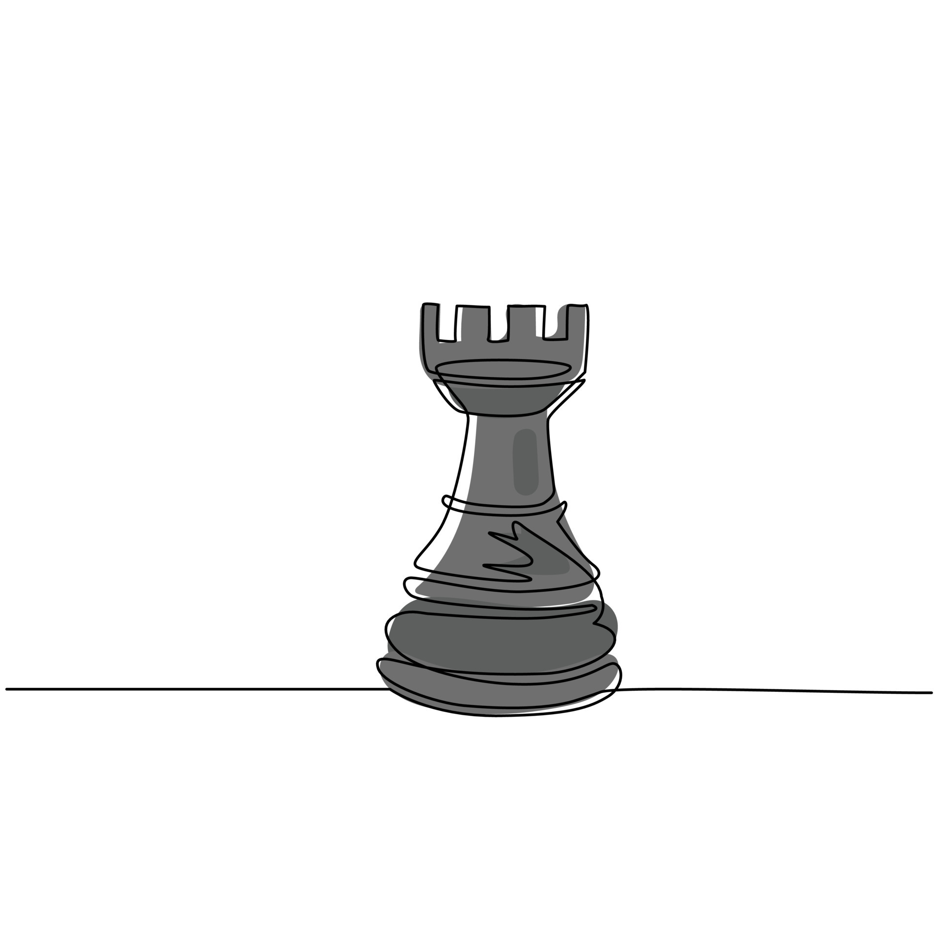 Hand-drawn sketch of rook chess piece on a white Vector Image