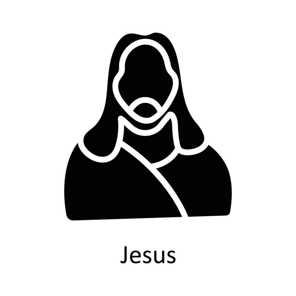 Jesus vector Solid Icon Design illustration. Christmas Symbol on White background EPS 10 File