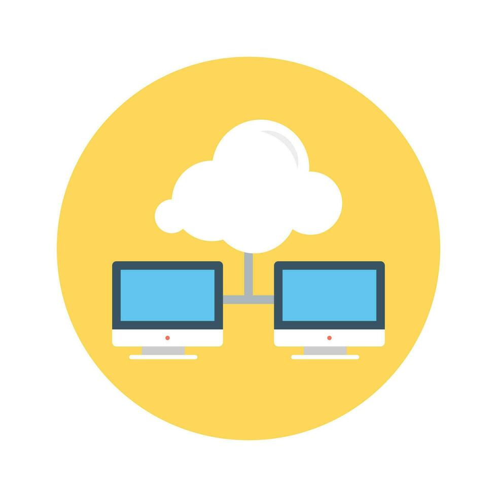 Cloud Connection  vector Flat Icon style illustration. EPS 10