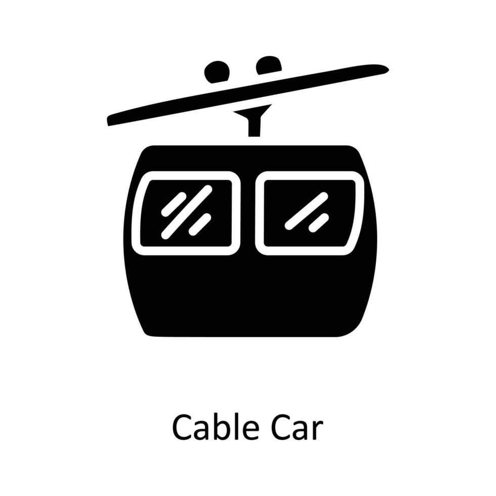 Cable Car vector Solid Icon Design illustration. Christmas Symbol on White background EPS 10 File