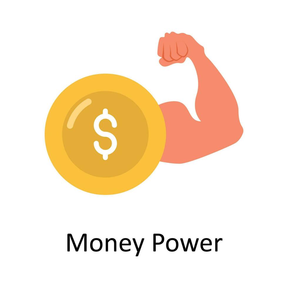 Money Power vector Flat Icon Design illustration. Finance Symbol on White background EPS 10 File