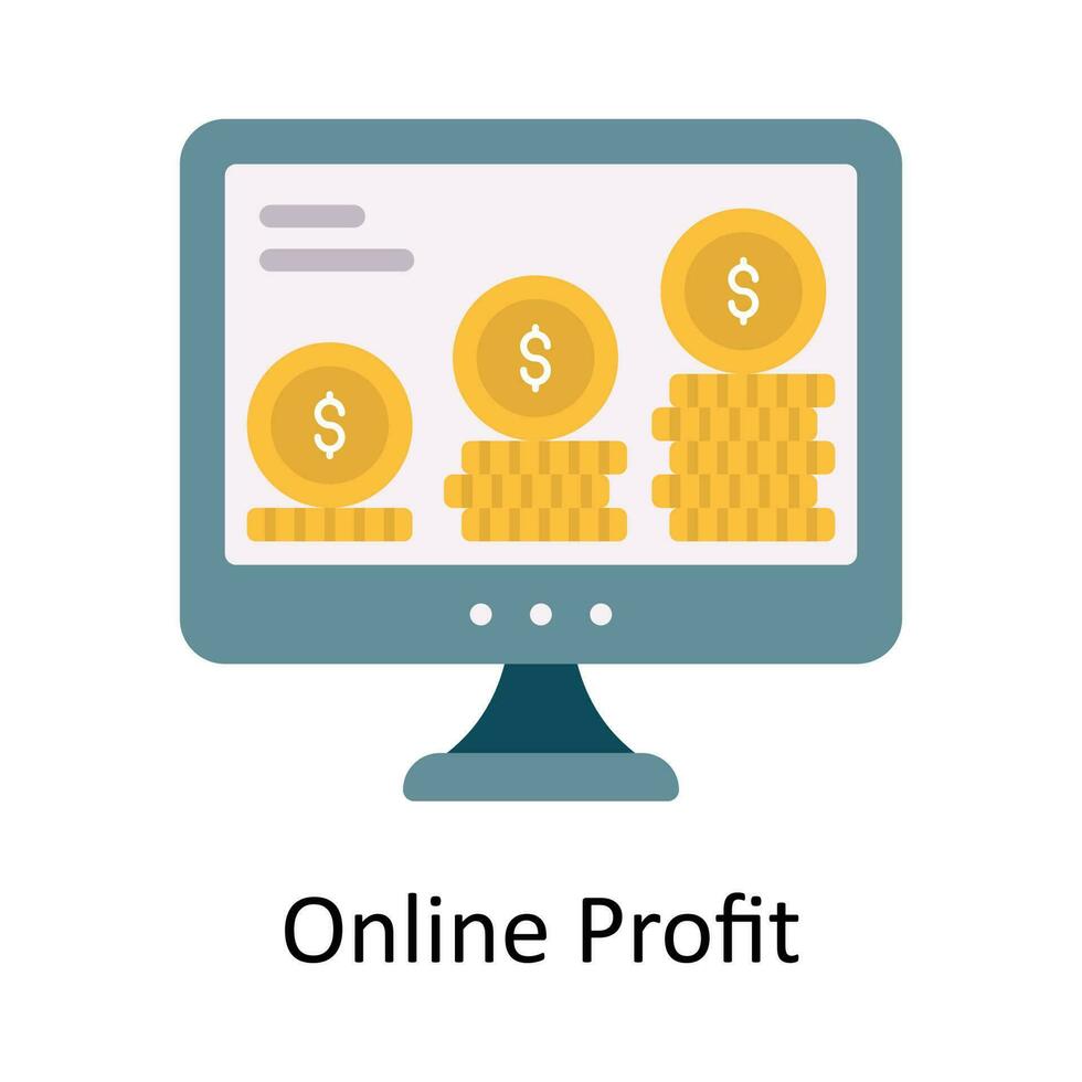 Online Profit vector Flat Icon Design illustration. Finance Symbol on White background EPS 10 File
