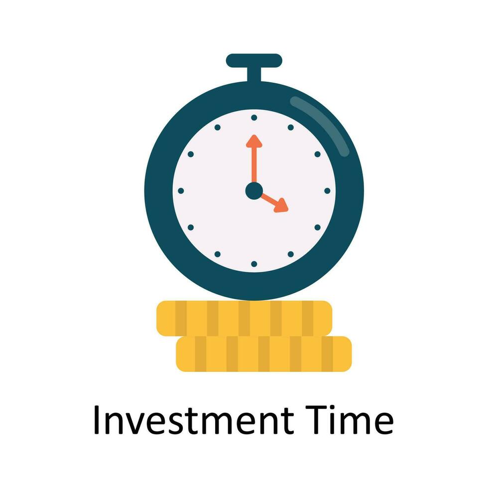 Investment Time vector Flat Icon Design illustration. Finance Symbol on White background EPS 10 File