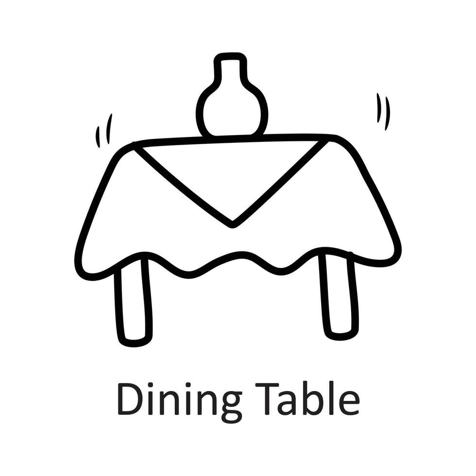 Dining Table vector outline Icon Design illustration. Household Symbol on White background EPS 10 File